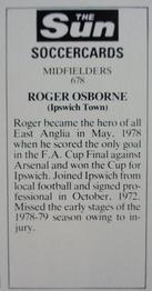 1978-79 The Sun Soccercards #678 Roger Osborne Back