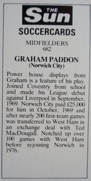 1978-79 The Sun Soccercards #682 Graham Paddon Back