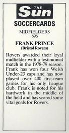 1978-79 The Sun Soccercards #696 Frank Prince Back