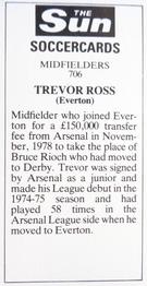 1978-79 The Sun Soccercards #706 Trevor Ross Back