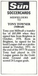 1978-79 The Sun Soccercards #723 Tony Towner Back