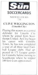 1978-79 The Sun Soccercards #738 Clive Wigginton Back