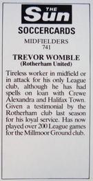1978-79 The Sun Soccercards #741 Trevor Womble Back