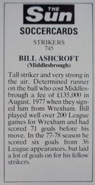 1978-79 The Sun Soccercards #745 Billy Ashcroft Back