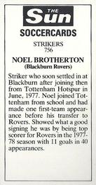1978-79 The Sun Soccercards #756 Noel Brotherston Back