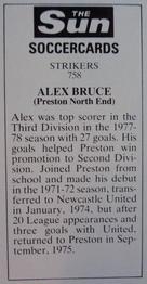 1978-79 The Sun Soccercards #758 Alex Bruce Back