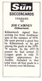 1978-79 The Sun Soccercards #763 Joe Cairney Back