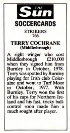 1978-79 The Sun Soccercards #766 Terry Cochrane Back