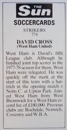 1978-79 The Sun Soccercards #774 David Cross Back