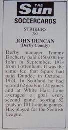 1978-79 The Sun Soccercards #785 John Duncan Back