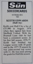 1978-79 The Sun Soccercards #789 Keith Edwards Back