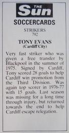 1978-79 The Sun Soccercards #792 Tony Evans Back