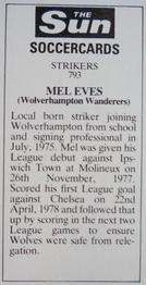 1978-79 The Sun Soccercards #793 Mel Eves Back