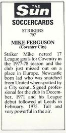 1978-79 The Sun Soccercards #797 Mike Ferguson Back