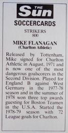 1978-79 The Sun Soccercards #800 Mike Flanagan Back