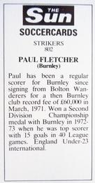 1978-79 The Sun Soccercards #802 Paul Fletcher Back