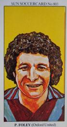 1978-79 The Sun Soccercards #803 Peter Foley Front