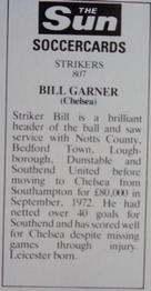 1978-79 The Sun Soccercards #807 Bill Garner Back
