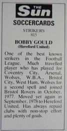 1978-79 The Sun Soccercards #815 Bobby Gould Back