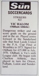 1978-79 The Sun Soccercards #822 Vic Halom Back