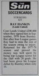 1978-79 The Sun Soccercards #823 Ray Hankin Back