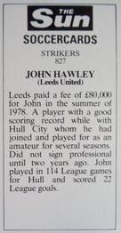 1978-79 The Sun Soccercards #827 John Hawley Back