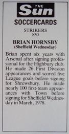 1978-79 The Sun Soccercards #830 Brian Hornsby Back