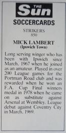 1978-79 The Sun Soccercards #850 Mick Lambert Back