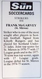 1978-79 The Sun Soccercards #858 Frank McGarvey Back
