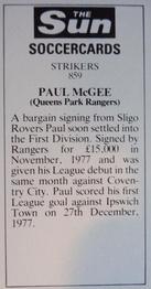 1978-79 The Sun Soccercards #859 Paul McGee Back
