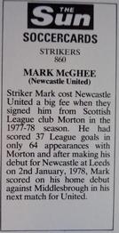 1978-79 The Sun Soccercards #860 Mark McGhee Back