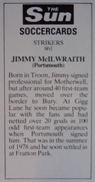 1978-79 The Sun Soccercards #861 Jim McIlwraith Back