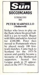 1978-79 The Sun Soccercards #866 Peter Marinello Back