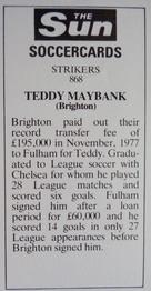 1978-79 The Sun Soccercards #868 Teddy Maybank Back