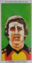 1978-79 The Sun Soccercards #881 Alex O'Hara Front