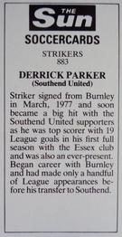 1978-79 The Sun Soccercards #883 Derrick Parker Back