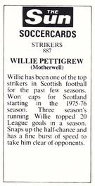 1978-79 The Sun Soccercards #887 Willie Pettigrew Back
