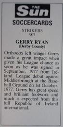 1978-79 The Sun Soccercards #907 Gerry Ryan Back