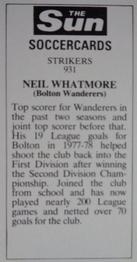 1978-79 The Sun Soccercards #931 Neil Whatmore Back