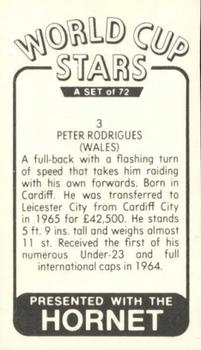 1970 D.C. Thomson World Cup Stars #3 Peter Rodrigues Back