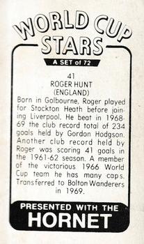 1970 D.C. Thomson World Cup Stars #41 Roger Hunt Back