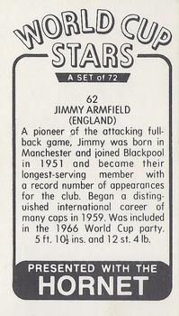 1970 D.C. Thomson World Cup Stars #62 Jimmy Armfield Back