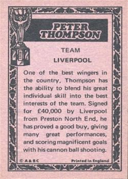 1969-70 A&BC Chewing Gum World Cup Giant Posters - A&BC World Cup Footballers #NNO Peter Thompson Back