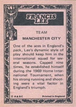1969-70 A&BC Chewing Gum World Cup Giant Posters - A&BC World Cup Footballers #NNO Francis Lee Back