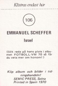 1970 Semic Press Fotboll VM 70 #106 Emmanuel Scheffer Back