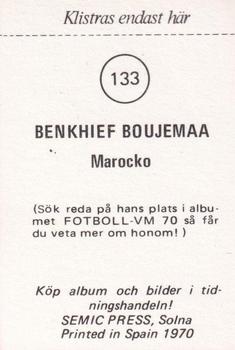 1970 Semic Press Fotboll VM 70 #133 Boujemaa Benkhrif Back