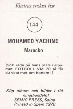 1970 Semic Press Fotboll VM 70 #144 Mohamed Yachine Back