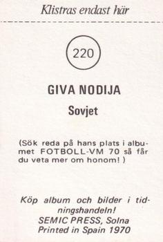1970 Semic Press Fotboll VM 70 #220 Givi Nodia Back
