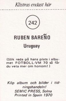 1970 Semic Press Fotboll VM 70 #242 Ruben Bareno Back