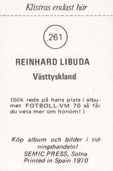 1970 Semic Press Fotboll VM 70 #261 Reinhard Libuda Back